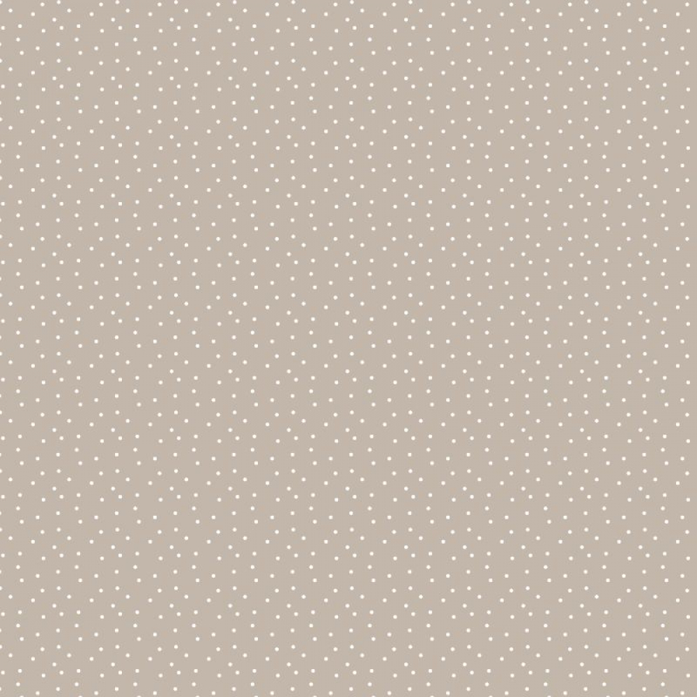 Baumwollstoff Tupfen taupe - weiß von acufactum